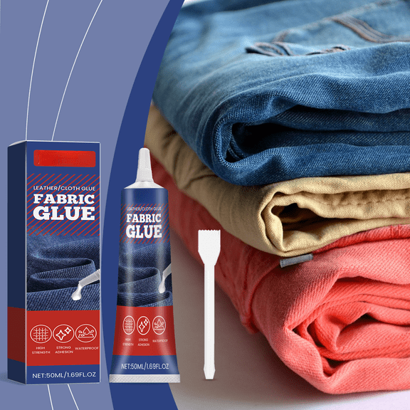 3Pcs Fabric Glue Permanent, 1.69 oz High Strength Fabric Glue For Patches, Machine Washable Adhesive For All Cotton Denim Flannel And Polyester Fabrics