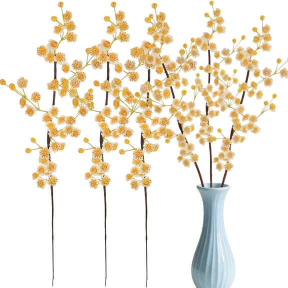 3Pcs Fake Flowers Blossom Branches Artificial Flowers for Indoor Decor,Faux Long Stem Realistic Indoor Plants for Vase Wedding Home Office Bedroom Party Table Centerpieces Decor