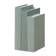 3Pcs Faux Books for Decoration, Linen Fake Book Boxes Blank Stacked Decor Books for DIY Crafts Hotel Entryway Bookshelf Coffee Table, fenze Decorative Boxes Green,S&M&L