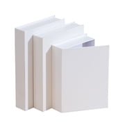 3Pcs Faux Books for Decoration, Linen Fake Book Boxes Blank Stacked Decor Books for DIY Crafts Hotel Entryway Bookshelf Coffee Table, fenze Decorative Boxes White,S&M&L