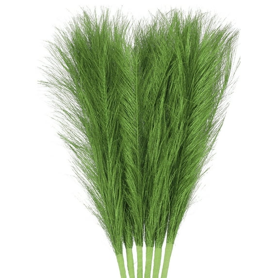 3Pcs Faux Pampas Grass 45cm/17.7" Small Fake Pampas Grass for Home Wedding Vase Decoration Green