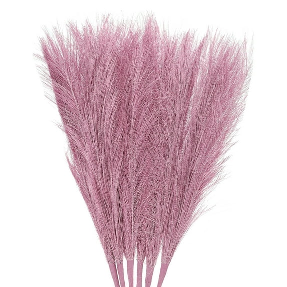 3Pcs Faux Pampas Grass 45cm/17.7" Small Fake Pampas Grass for Home Wedding Vase Decoration Pink