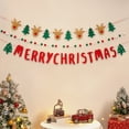 thumbnail image 1 of 3Pcs Felt Christmas Garland Banner Set, Reindeer Christmas Tree Merry Christmas Letter Bunting with Pom Pom Garland, Non-woven Hanging Decor for Mantel Wall Fireplace Holiday Party Decoration, 1 of 6