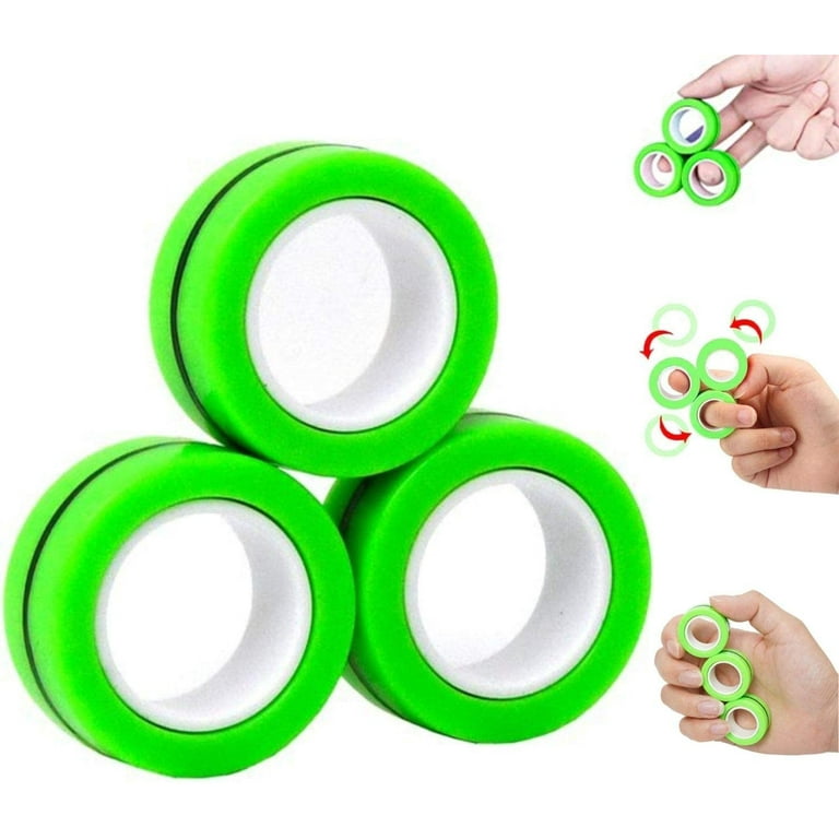 3Pcs Fingears Magnetic Rings Fidget Spinner Toy Stress Anxiety