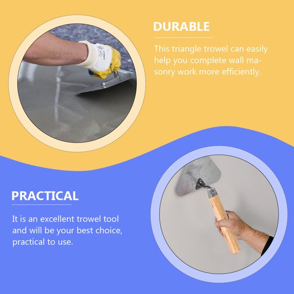 3Pcs Finish Trowel with Wooden Handle Stainless Steel Multi Functional Concrete Level Tool for Construction