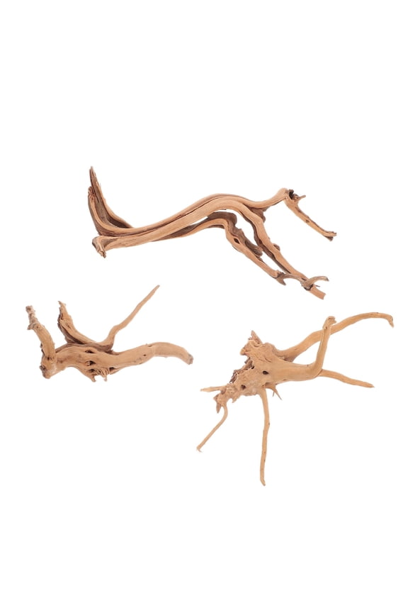 3Pcs Fish Tank Driftwood Adornments Natural Driftwood Crafts Reptile Tank Driftwood Ornaments