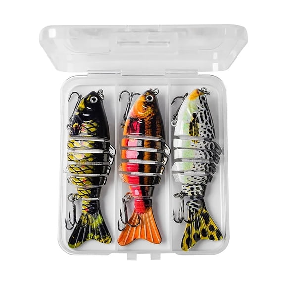 3Pcs Fishing Swimbaits Fishing Lures Multi Jointed Artificial Hard Baits Slow Sinking Simulated Swimming Lures