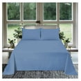 thumbnail image 1 of 3Pcs Flat Sheet Oversized King Plus (120 x 120) 800 Thread Count 100% Egyptian Cotton Luxury Quality Bedding Flat Sheet Medium Blue Solid, 1 of 4