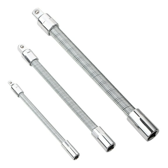 3Pcs Flexible Extension Bar Set Flexible Drill Bit Extension Flexible Socket Extension Drive Flexible Socket Extension Bars Flexible Socket Extension Cables Socket Wrench Extension