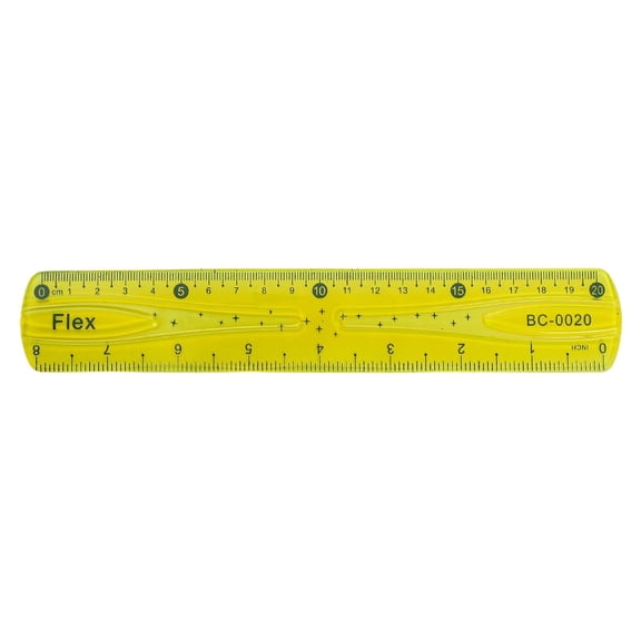 3Pcs Flexible Plastic Ruler with Centimeters and Inches, Bendable Soft Straight Ruler for Classroom, Unbreakable Measuring Tool (Multicolor), 7+9+13In