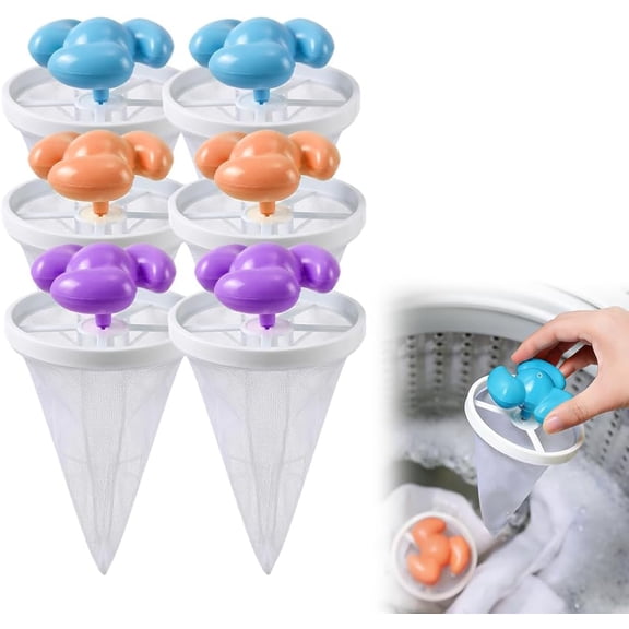 3Pcs Floating Hair Filtering Mesh Removal, 2026 Upgraded Floating Hair Catcher, Washing Machine Lint Filter for Laundry, Reusable Pet Hair Remover for Home Use
