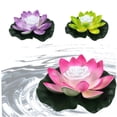 Color Changing Color 3Pcs Floating Pool Light Lotus Flower Light with Color Changing LED ...