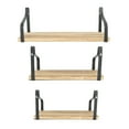 3Pcs Floating Shelf Durable Wall Mounted Rustic Wood Shelves Floating
