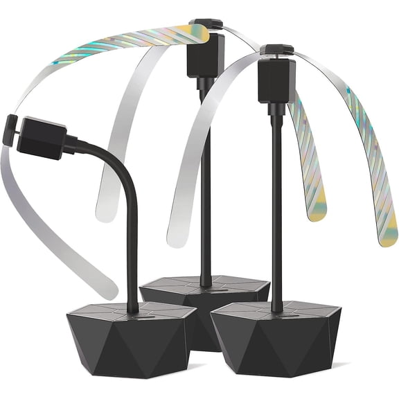 3Pcs Fly Fan, Fly Fans for Tables Fly Repellent Fan for Outdoor Tables Fly Food Fans Indoor Flexible Portable Fly Fans Spinner for Restaurant, Party,