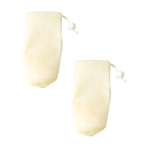 3Pcs Foaming Nets, Practical Choice Cyenie Thickened Foaming Net for Facial Cleanser, Handmade Soap, and Other Products; Hangable Storage Bag for Bath Soap; 2* White Soap Bag.