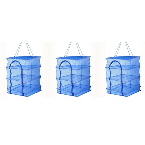 3Pcs Foldable 4 Layers Drying Rack for Vegetable Fish Dishes Mesh Hanging Drying Net Hanging ,Natural Way to Dry Food