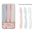 thumbnail image 1 of 3Pcs Foldable Eyebrow Trimmer, Safety Mesh Micro Blade Portable Ladies Eyebrow Shaping Beauty Makeup Tool Set, 1 of 4