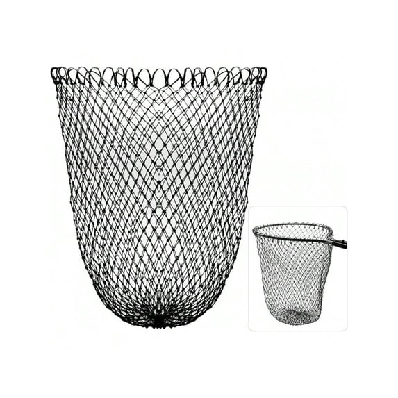 3Pcs Foldable Fishing Replacement Net For Freshwater Saltwater Green Black 19.68In Deep Handle Not Included