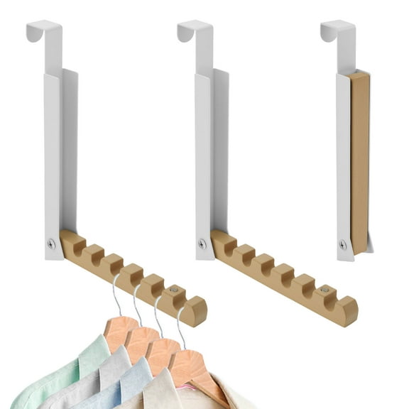3Pcs Foldable Over The Door Hanger Over The Door Hooks Retractable Clothes Drying Hanger for Living Room Bathroom Laundry Room Entryway