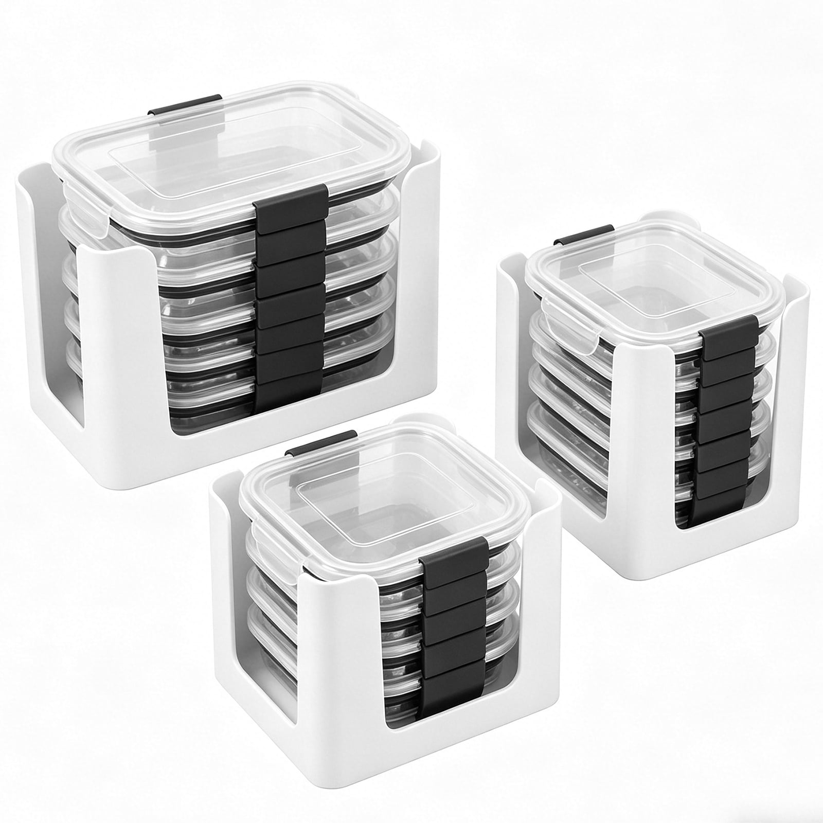 Container For Cabinet 3Pcs Food Container Lid Organizer for Kitchen Cabinet Storage - Holds ...