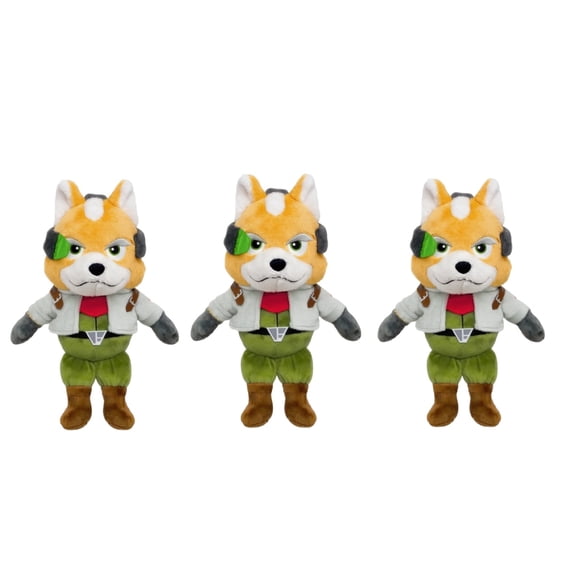 3Pcs Fox McCloud Collectible Plush Toy 10", Fox Star Plushies,Cute Soft Stuffed Character for Fox Star Gaming Enthusiasts,Fox McCloud*3