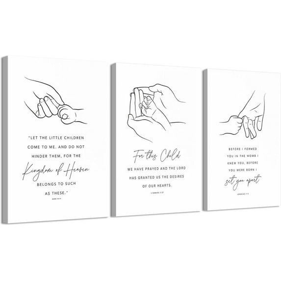 3Pcs Framed Christian Nursery Canvas Wall Art Pictures Bible Verse Floral Posters Prints Boho Wildflower Painting Vintage Flower Scripture Wall Decor for Girls Room Living Room Bedroom