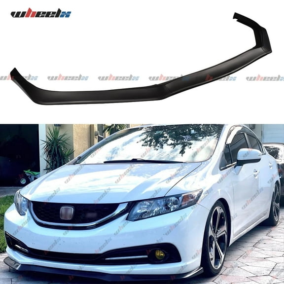3Pcs Front Bumper Lip Compatible with 2013-2015 Honda Civic, JDM CS Style Air Dam Lower Chin Spoiler Splitter Fit for 13-15 Sedan, Protection Body Kit (Matte Black)