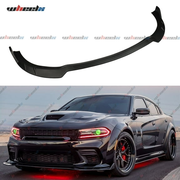 3Pcs Front Bumper Lip Compatible with 2015-2024 Dodge Charger, Air Dam Lower Chin Spoiler Splitter Fit for SRT Hellcat 392 Scat Pack GT R/T Daytona, Protection Body Kit (Matte Black)