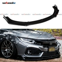 3Pcs Front Bumper Lip Compatible with 2016-2020 Honda Civic, JDM Air Dam Lower Chin Splitter 4 Door Sedan Hatchback Protection Body Kit 2016 2017 2018 2019 2020 (Glossy Black)