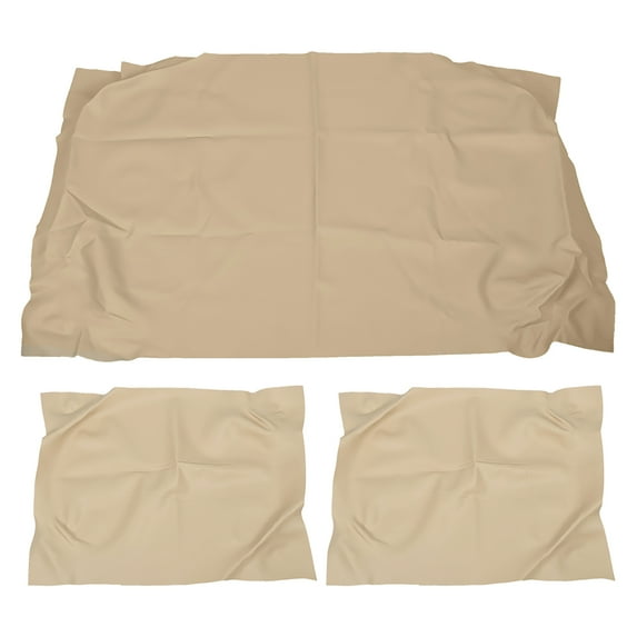 3Pcs Front Seat Covers for Club Car DS 1982-2000.5 Golf Cart Leather, Easy Installation Protection Against Various Elements Brown Tan