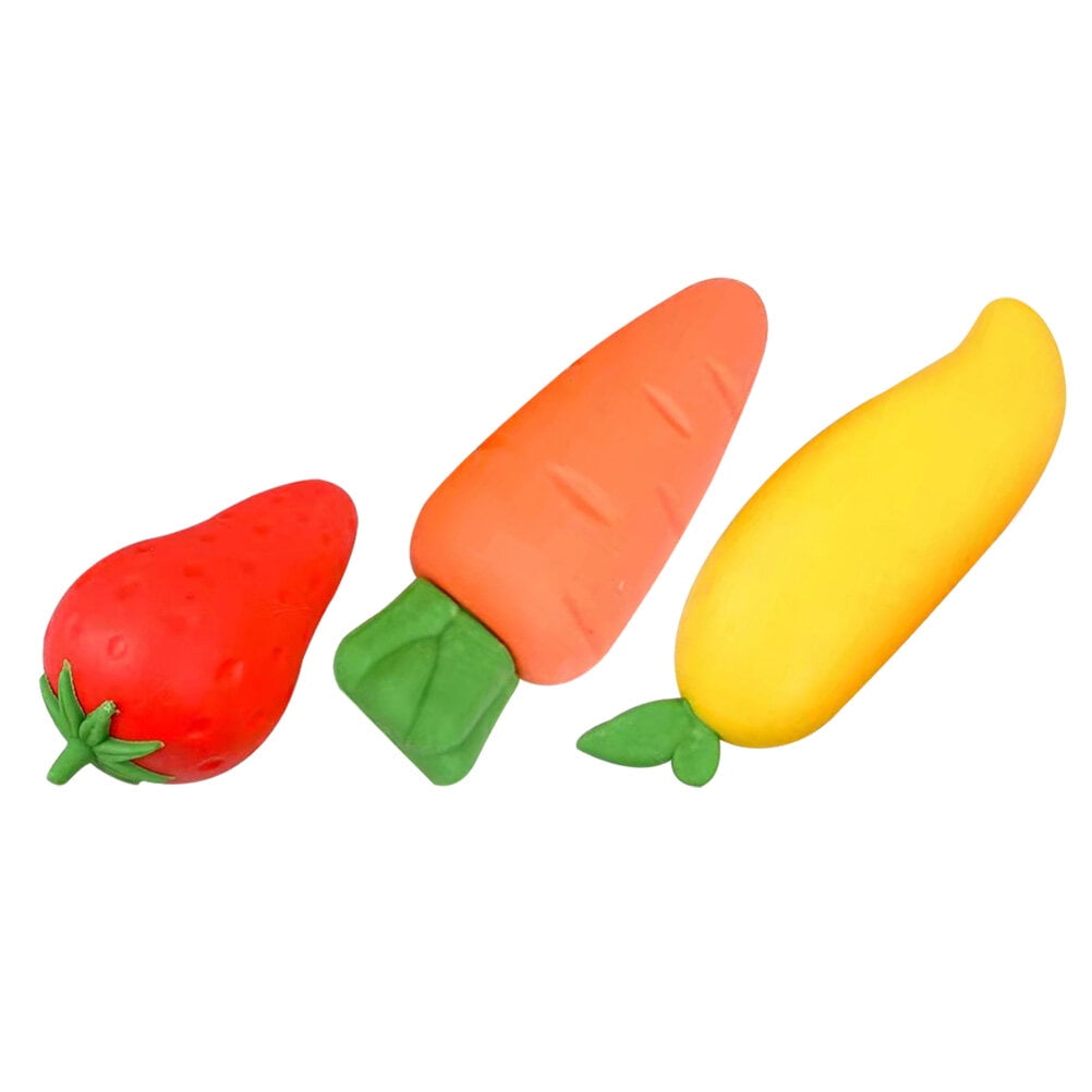 3Pcs Fruit Shaped Erasers Creative Kawaii Erasers for Eraser Kids 3D