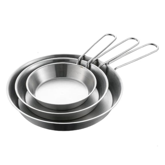 3Pcs Frying Pans Nonstick Skillets Cookware Outdoor Cooking Pans with Removable Handle for Camping, Hiking, Picnics
