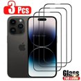 3Pcs Full Tempered Glass For iPhone 14 Pro Max 12 13 XR X XS 7 8 6 14
