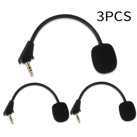 3Pcs Game Mic Replacement for Kingston HyperX Cloud Alpha/Cloud Alpha S Gaming Headsets on PC, PS4, Xbox One, 3.5mm Detachable Boom Microphone