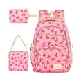 thumbnail image 1 of 3Pcs Girls School Backpack With Bow, Charming Large Capacity Student Backpack, Unique Bow Print 3 In 1 Pack For School Daily Outing (Hot Pink Bow), 1 of 5