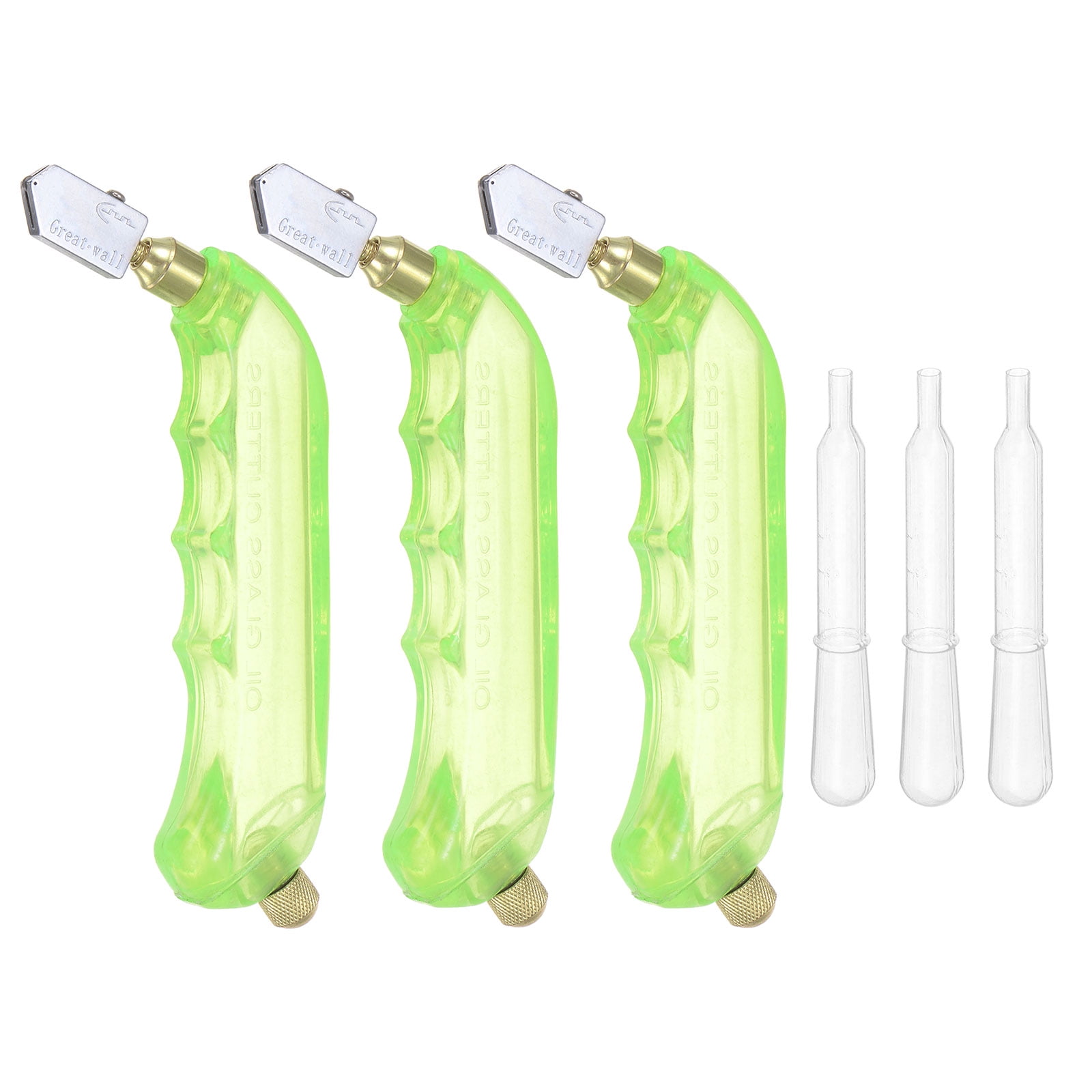 3Pcs Glass Cutter Pistol Grip 6mm12mm Oil Feed Stained Glass Cutters