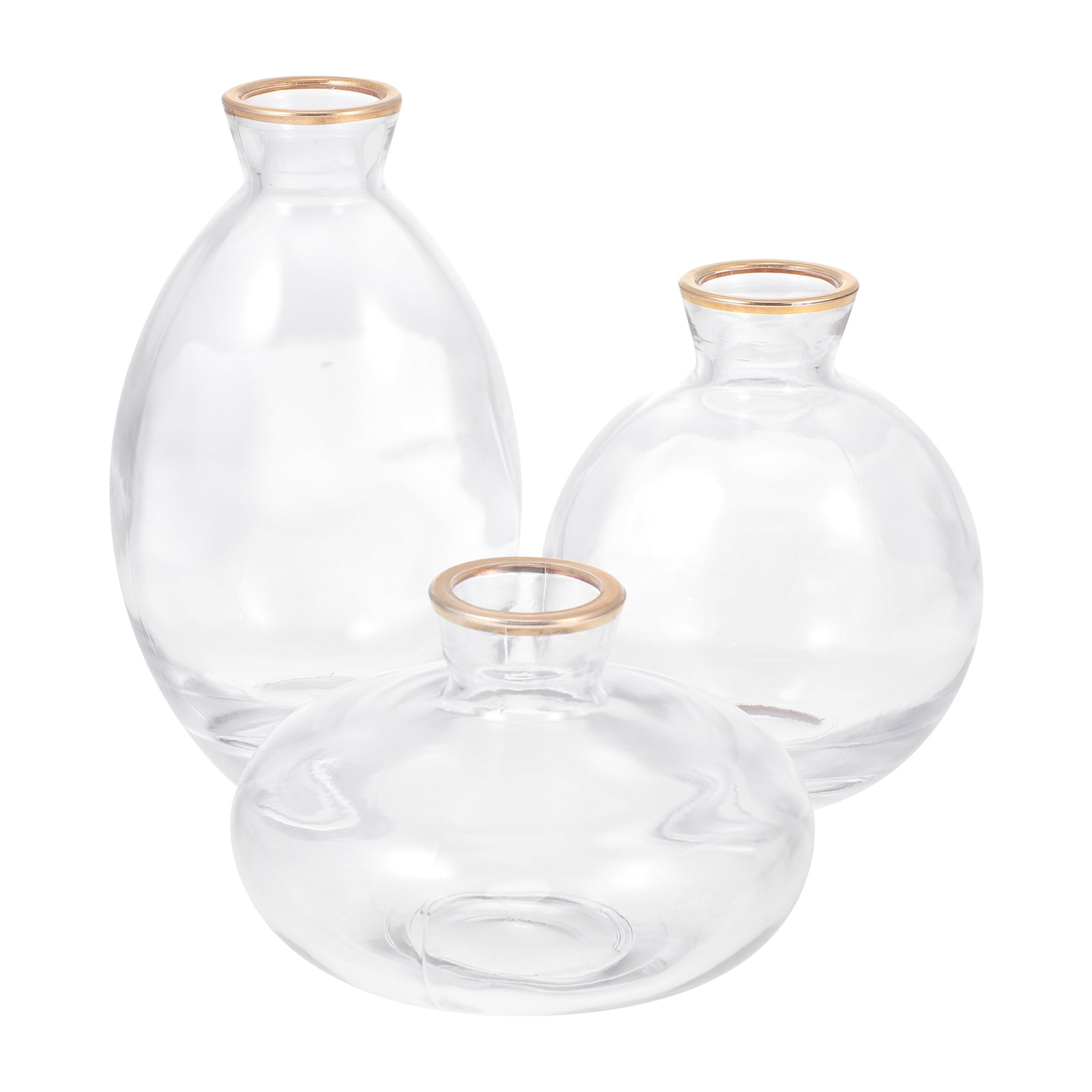 3Pcs Glass Flower Vases Wedding Flower Arrangement Holders Decorative