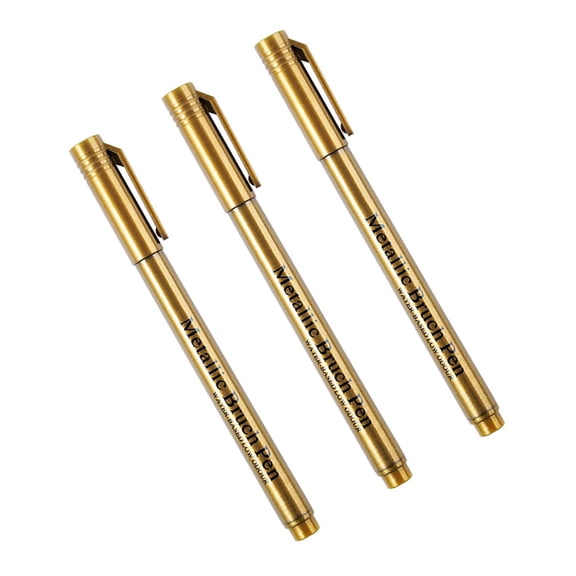 3Pcs Glittering Metallic Paint Pen Water Resistant Metallic Highlighter Marker Pen For Drawing Card Making