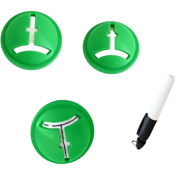 3Pcs Golf Ball Line Marker Tool with Alignment Marker Pen for Consistent Impact Position Putter Face Accuracy and Precision Swing Alignment on Course