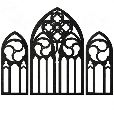 3Pcs Gothic Arch Wall Mirrors Set Wood Framed Cathedral Window Wall Decor, Decorative Arched Wall Mirror for Living Room Bedroom Entryway Bathroom Vanity (Large: 7.2 x 11.8 in, Small: 3.6 x 8.6 in)