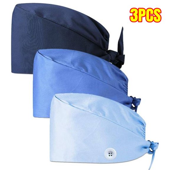 3Pcs Gourd-Shaped Working Caps with Upgrade Sweatband Adjustable Hats Head Cover for Women/Men