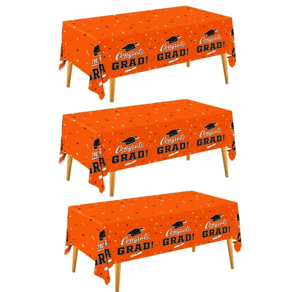 3Pcs Graduation Party Decorations, Gongrats Grad Tablecover for Graduation Party Supplies, 54x108inch
