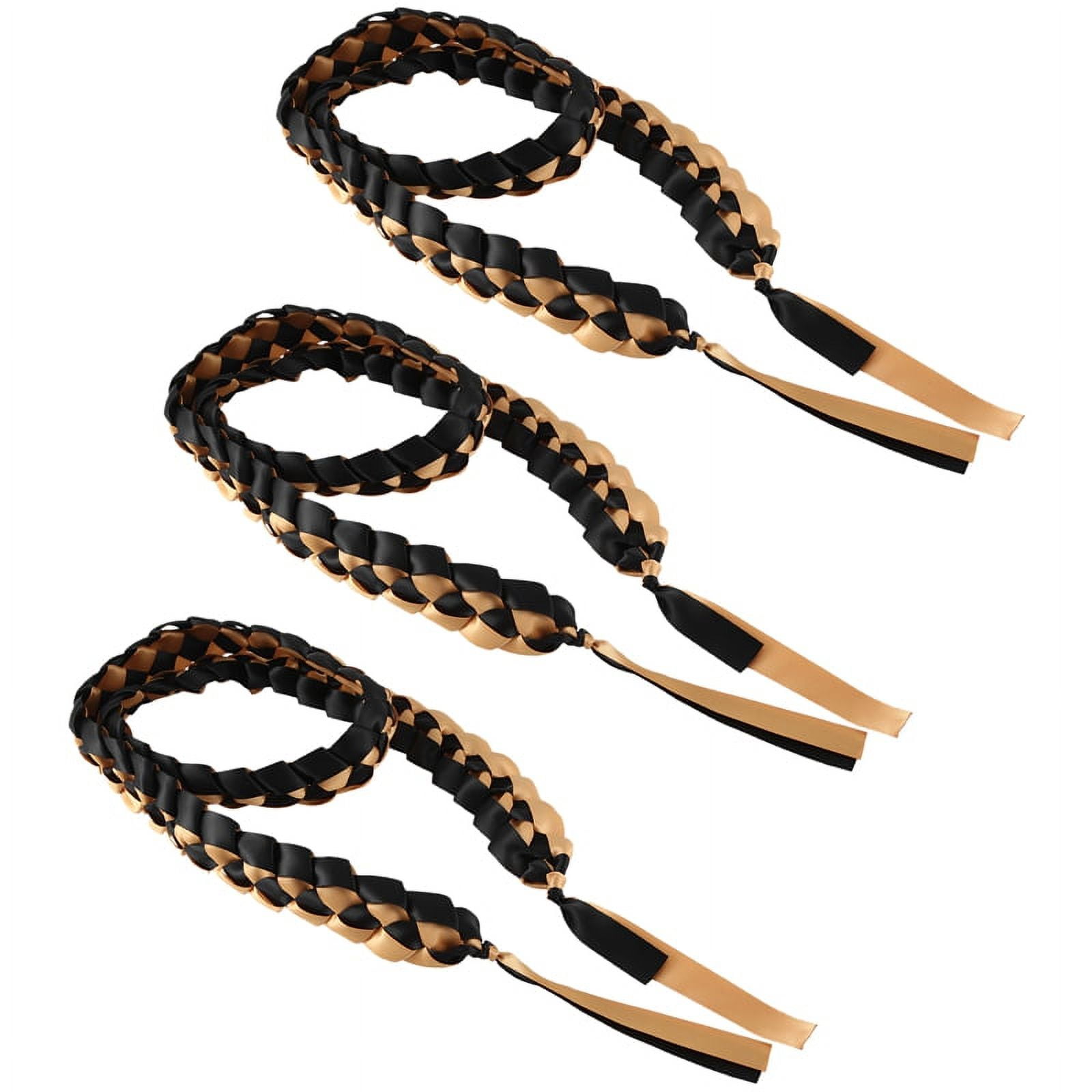 3Pcs Graduation Ribbon Lei Graduation Lei Braided Necklace Graduation Gift for Student Graduation Gifts Supplies
