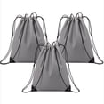 thumbnail image 1 of 3Pcs Gray Drawstring Bags Bulk Drawstring Backpack String Backpack Cinch Sack Sport Gym Backpack Bags for Yoga Traveling Outdoor Sports, 1 of 7