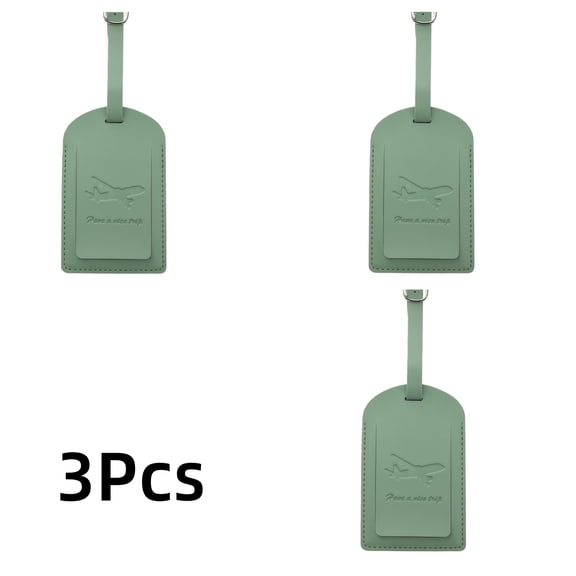 3Pcs Green Letter Plane Print Tag Anti Loss Travel Luggage