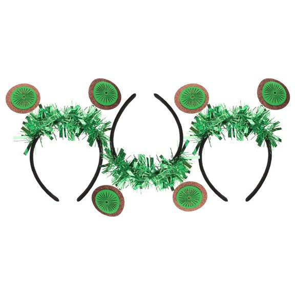 3Pcs Green Tinsel Fruit Headband Lightweight Comfortable Hairwear for Parties and Celebrations