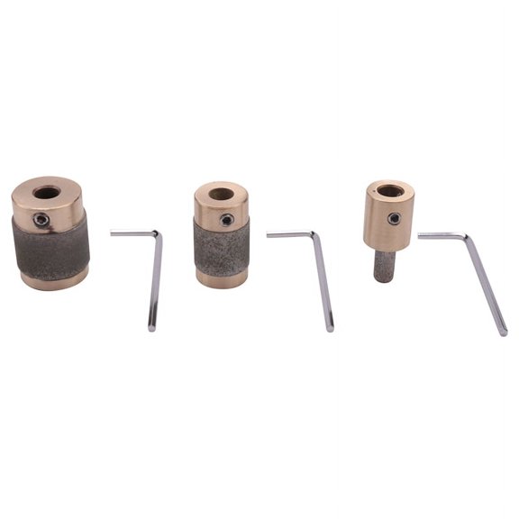 3Pcs Grinder Head 1 Inch 3/4 Inch 1/4 Inch Brass Core Standard Grit Stained Glass Grinder Bit Head for Glass Stone,3 * Grinder Head(1 inch, 3/4 inch ,1/4 inch) 3 * wrench,Gold