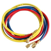 3Pcs HVAC Manifold Gauge Hose Set, 60" AC Refrigerant Charging Hose Kit W/ 1/4" SAE Thread Interface for R134A R410A R404A R12 R22 R502 R1234YF Air Condition Maintenance
