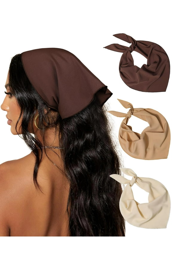 3Pcs Hair Bandanas Head Kerchief for Women Girls Tie-Back Boho Hair Scarf Headband Bandana Triangle Head Scarf