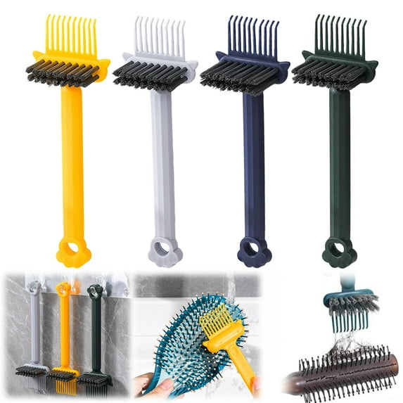 3Pcs Hair Brush Cleaning Tool, Comb Cleaning Brush, Portable Hair Brush Cleaner Rake, Hairbrush Cleaner Solution, Clean Hairstreaq, Comb Cleaner Hairbrush Cleaner Tool Salon Travel Use, Yellow